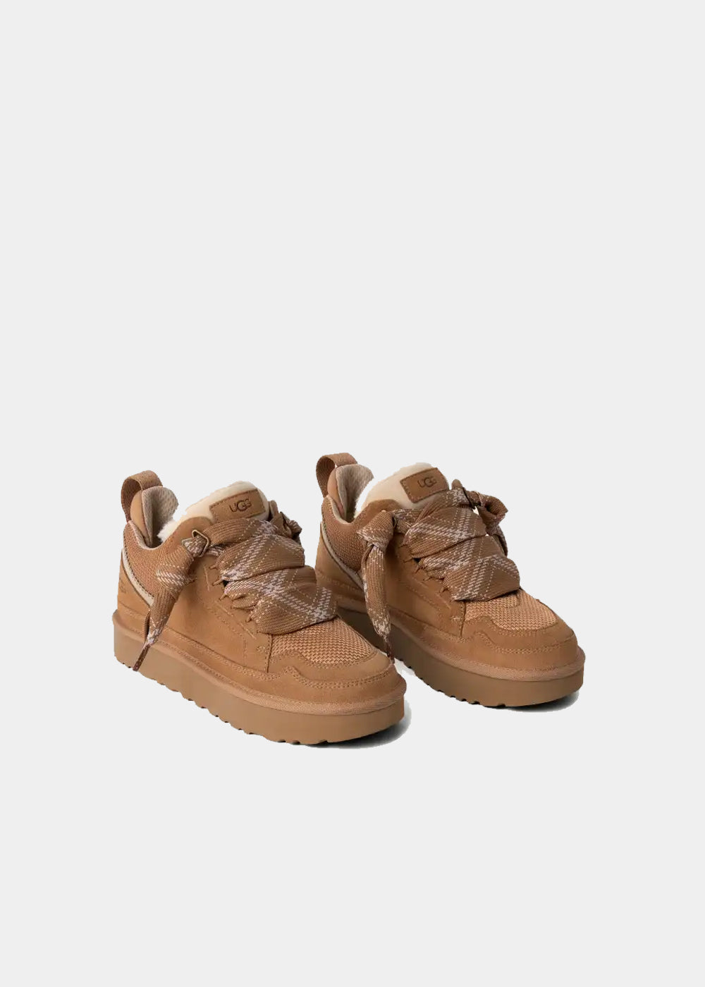 Sneakers UGG Lowmel en velours et fourrure camel, vue 4 – baskets fourrées femme | Ann Tuil