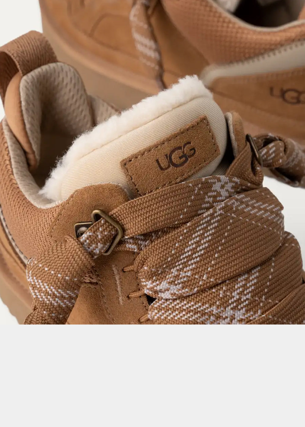 Sneakers UGG Lowmel en velours et fourrure camel, vue 5 – baskets fourrées femme | Ann Tuil