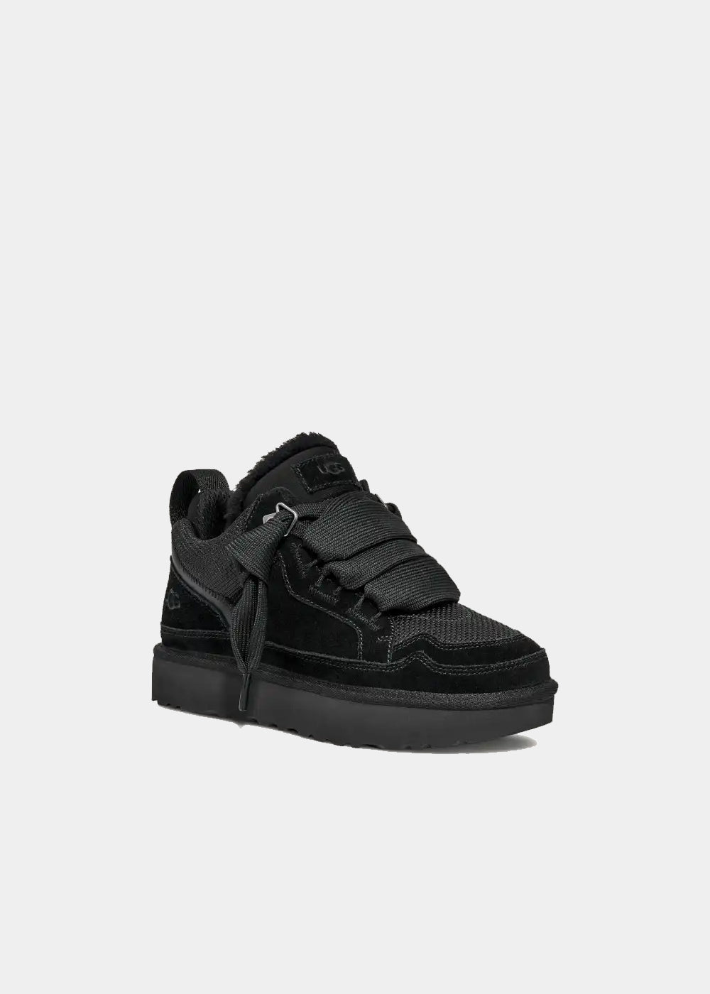 Sneakers UGG Lowmel en velours et fourrure noir, vue 3 – baskets fourrées femme | Ann Tuil