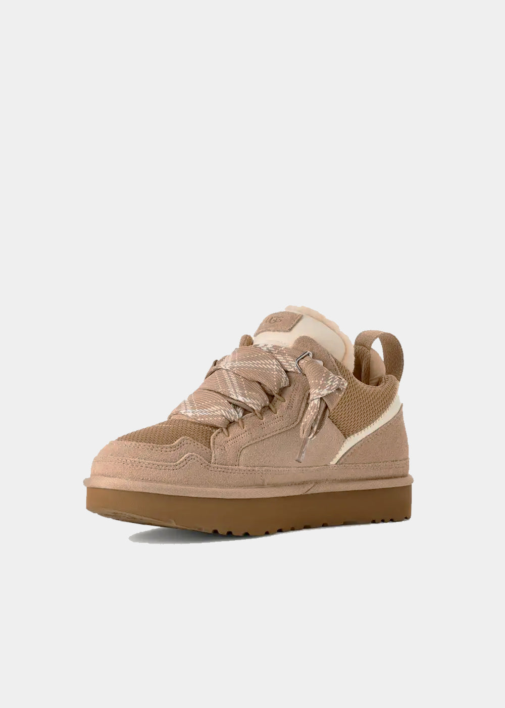 Sneakers UGG Lowmel en velours et fourrure beige sand, vue 4 – baskets fourrées femme | Ann Tuil