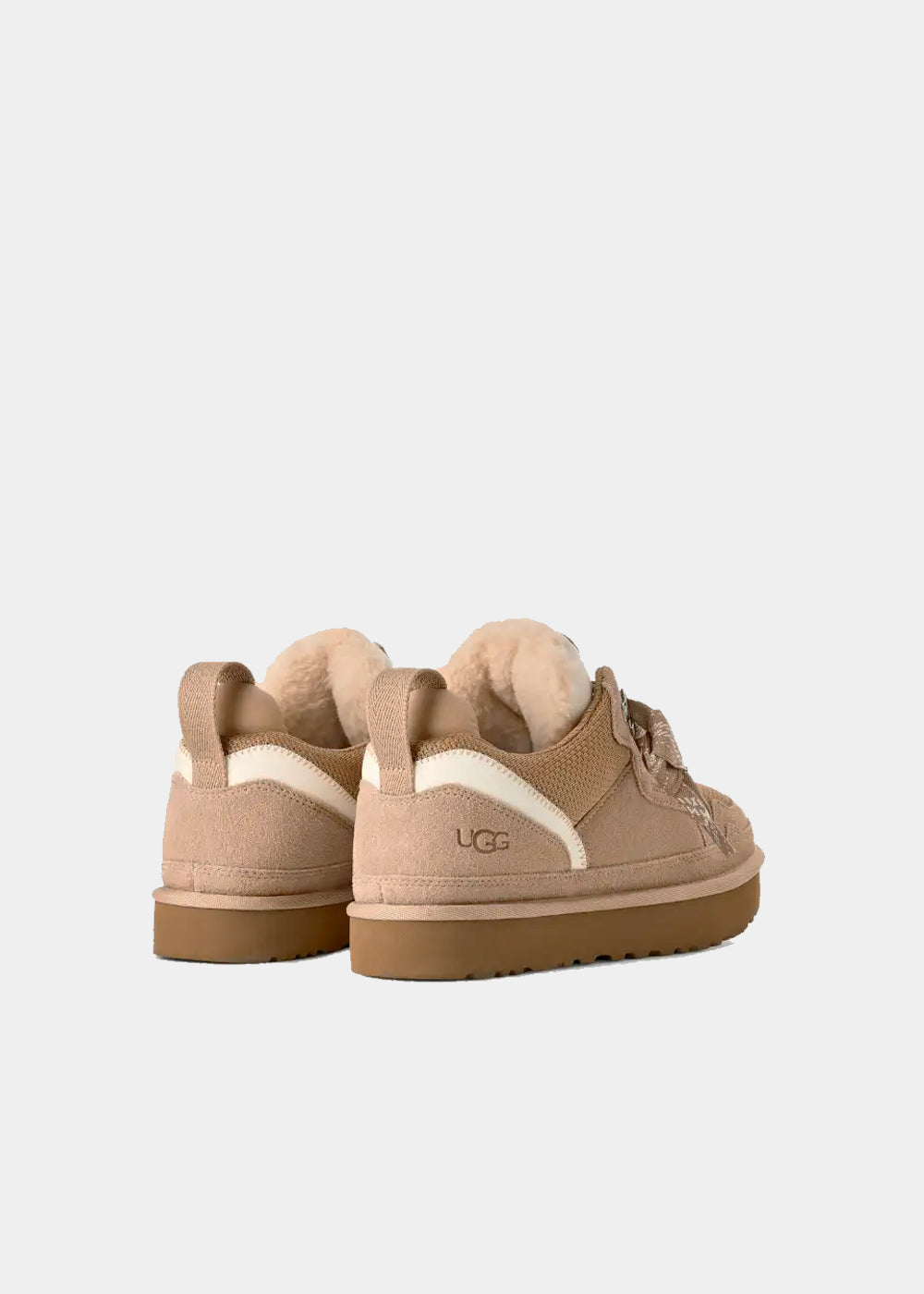 Sneakers UGG Lowmel en velours et fourrure beige sand, vue 5 – baskets fourrées femme | Ann Tuil