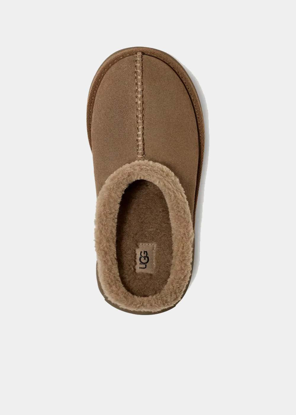 Sabots UGG New Heights Cozy en velours et fourrure taupe, vue 3 – sabots fourrés femme | Ann Tuil