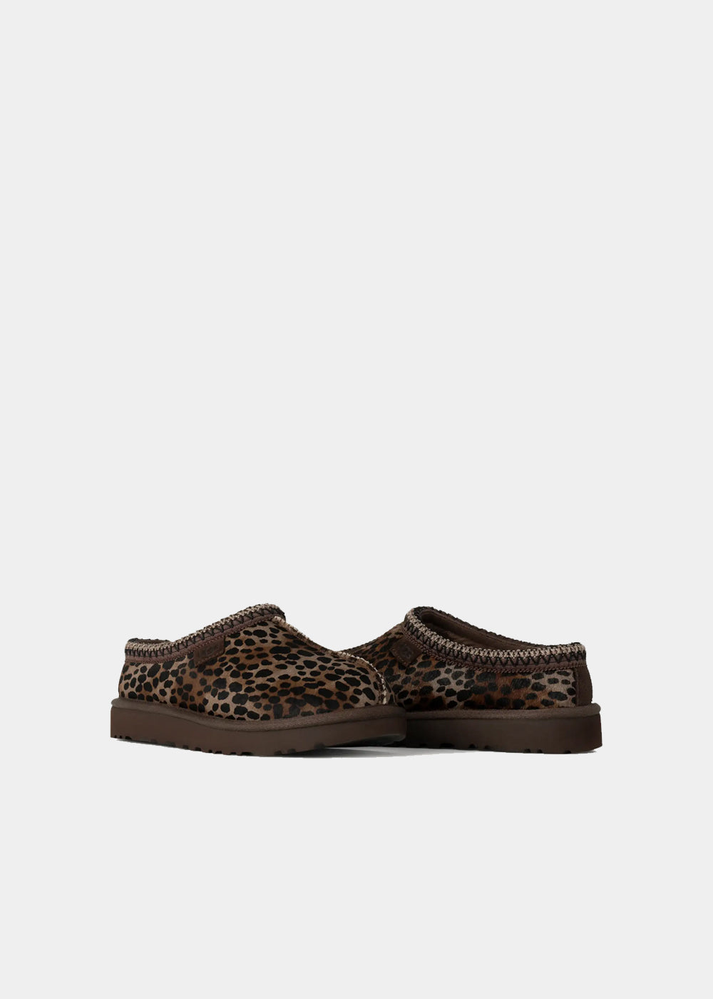 Mules UGG Tasman Caspian en poulain léopard, vue 2 – chaussons mules fourrés femme | Ann Tuil