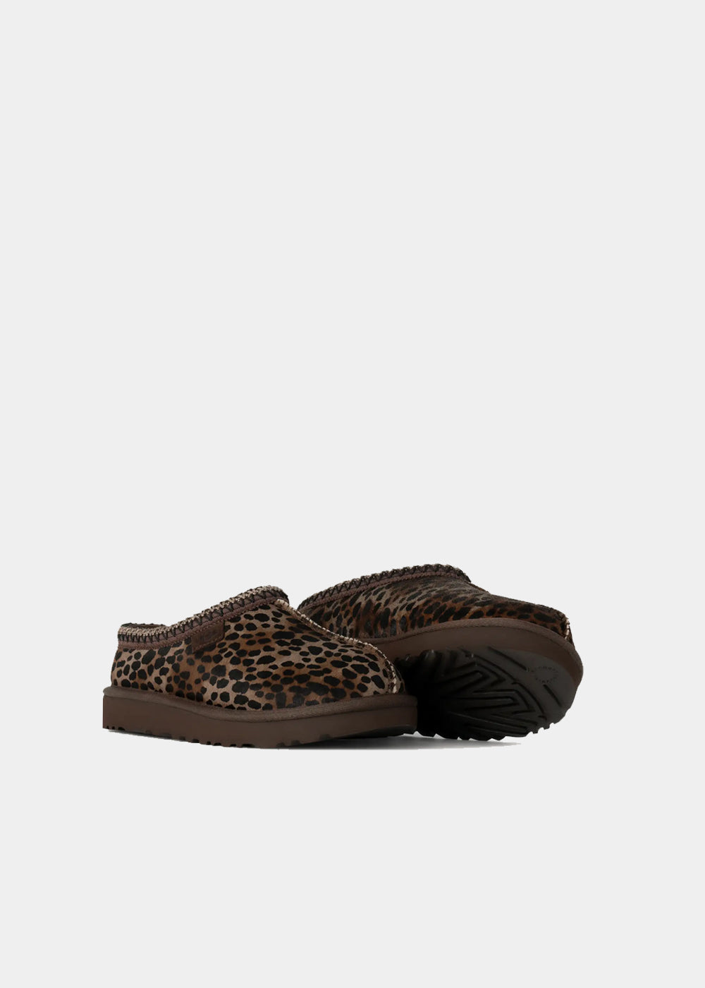 Mules UGG Tasman Caspian en poulain léopard, vue 3 – chaussons mules fourrés femme | Ann Tuil