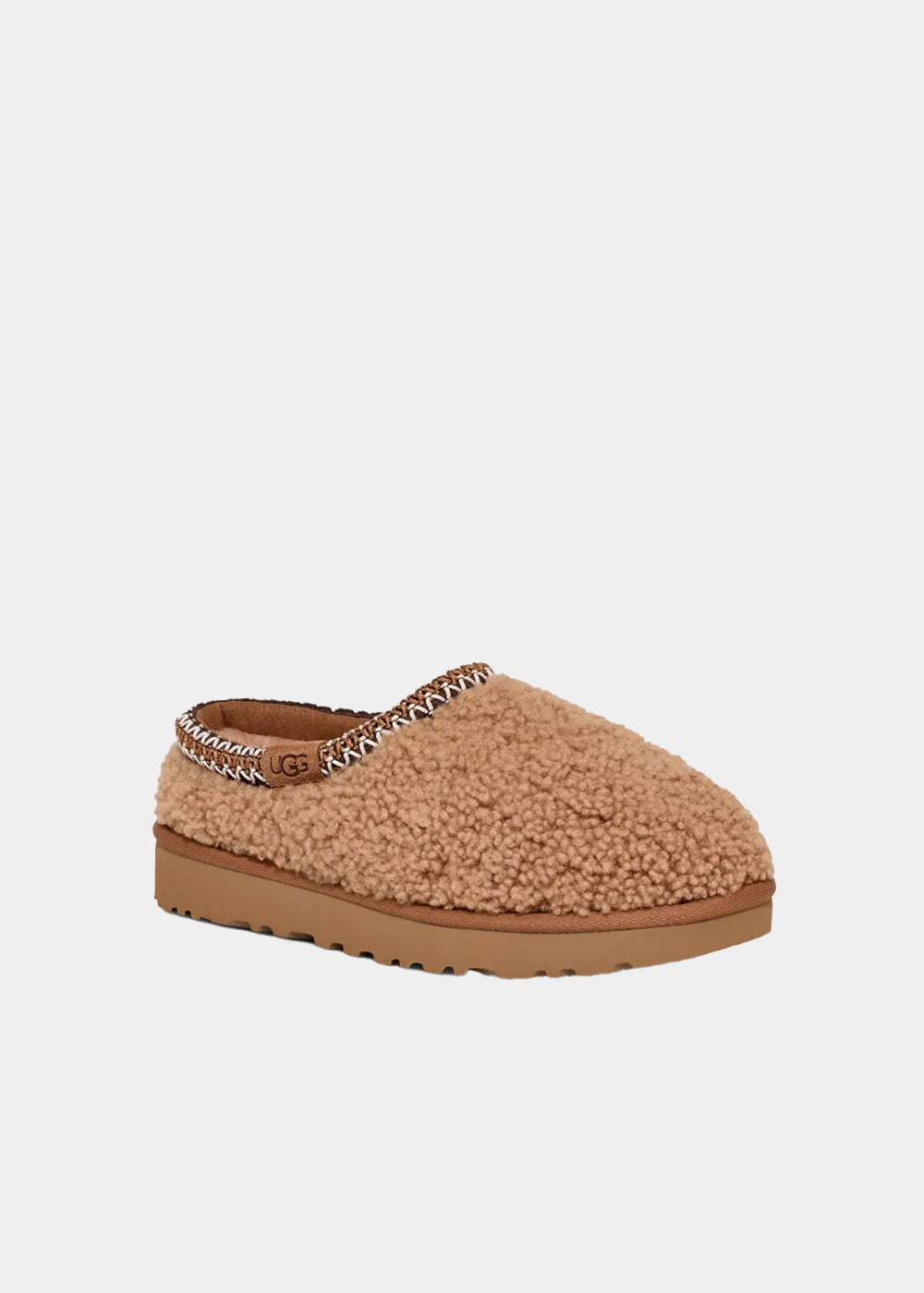 Mules UGG Tasman Maxi Curly coloris camel, vue 2 – chaussons mules fourrés femme | Ann Tuil