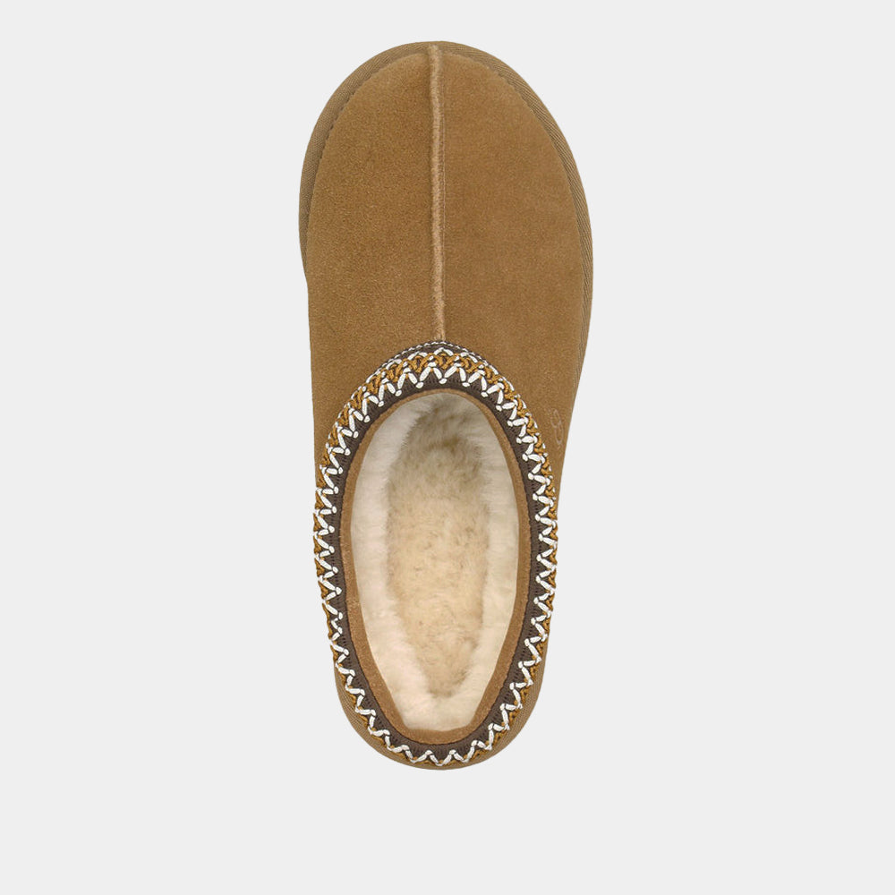Mules UGG Tasman en velours camel, vue 5 – chaussons mules fourrés femme | Ann Tuil
