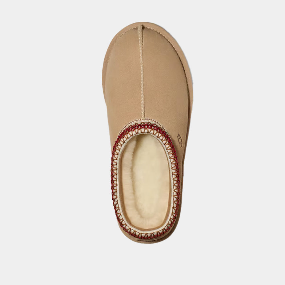 Mules UGG Tasman en velours sable, vue 3 – chaussons mules fourrés femme | Ann Tuil