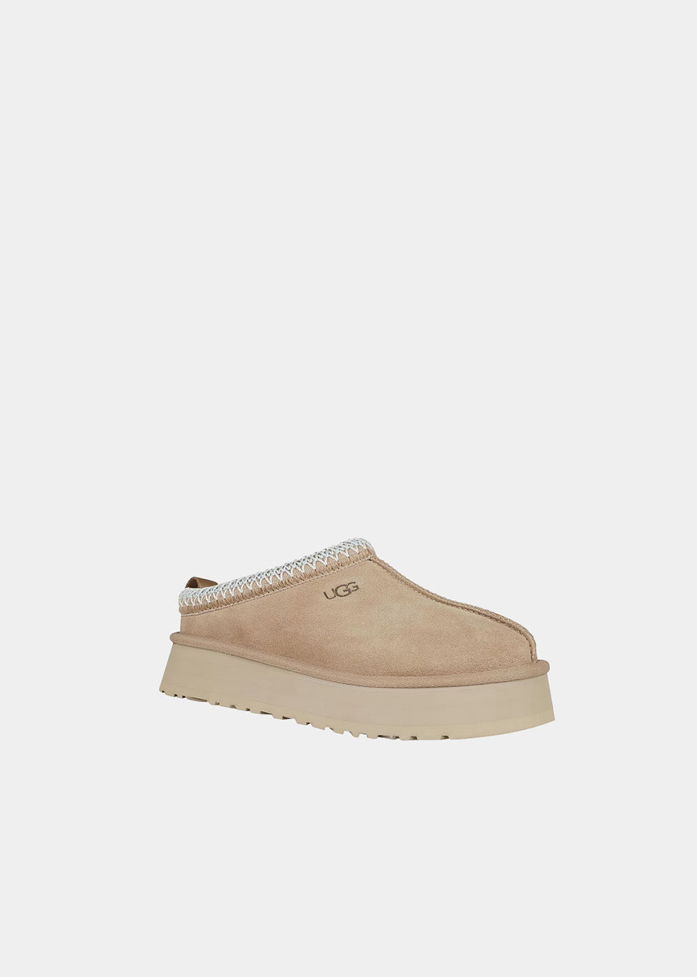 Mules plateforme UGG Tazz en velours et tissu sable, vue 2 – mules femme | Ann Tuil