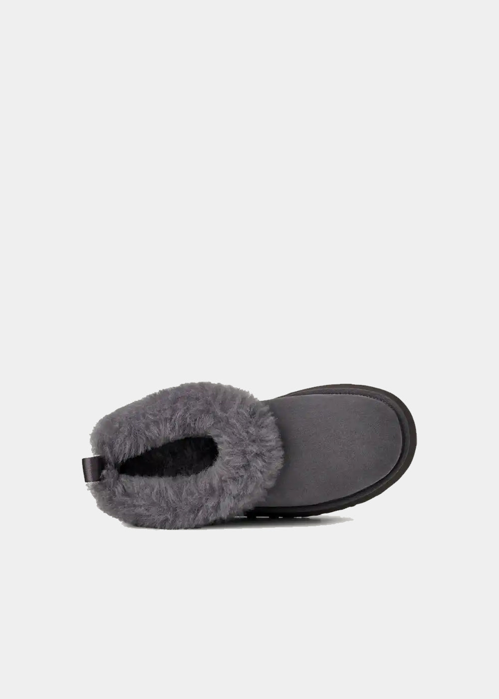 Mules plateforme UGG Tazzelle en velours gris obsidian, vue 3 – mules femme | Ann Tuil