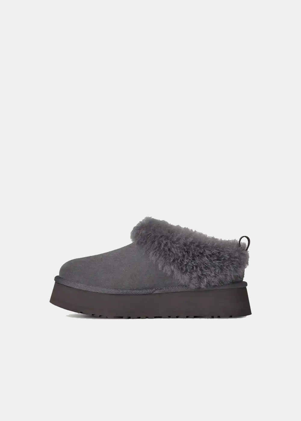 Mules plateforme UGG Tazzelle en velours gris obsidian, vue 4 – mules femme | Ann Tuil