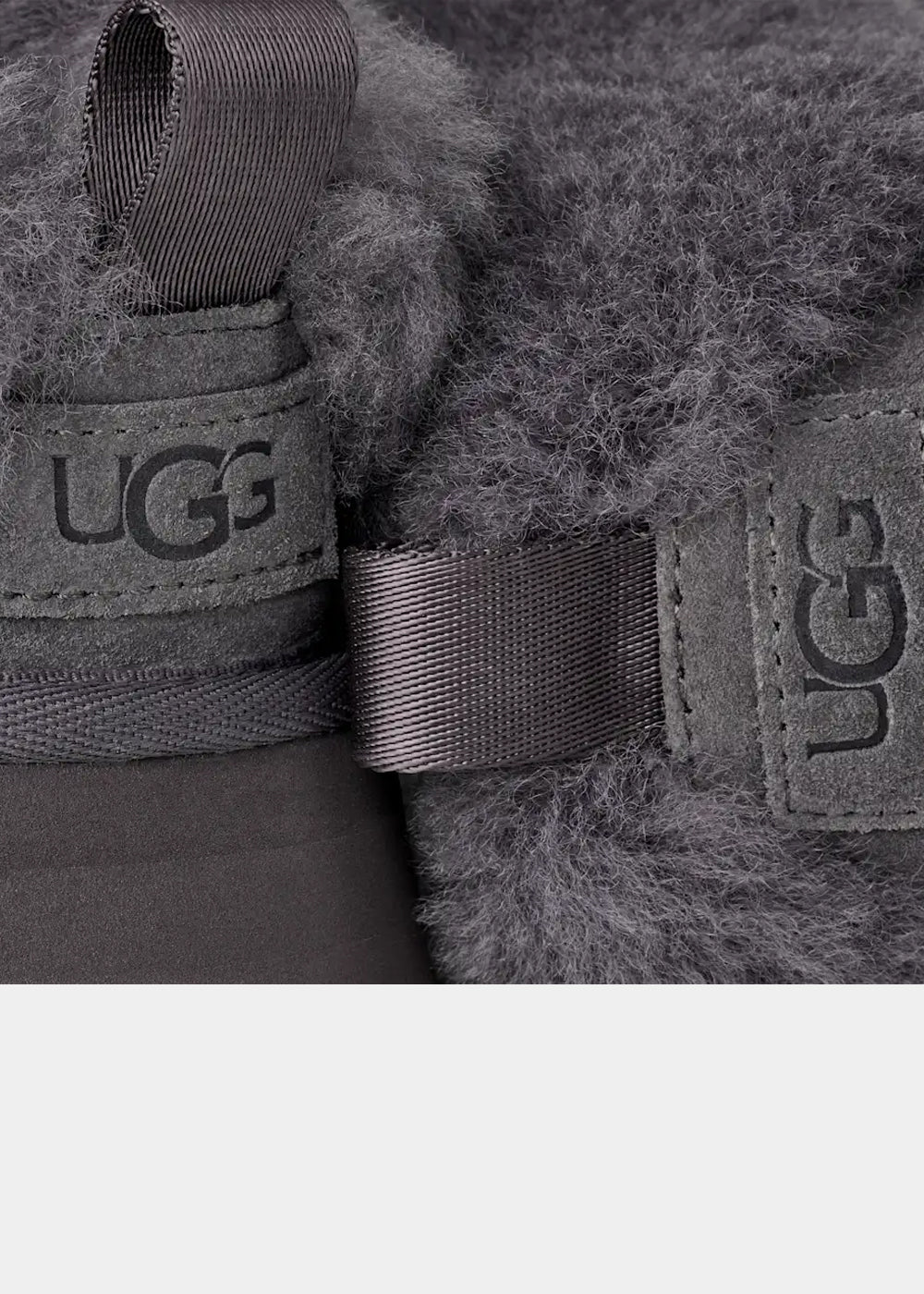Mules plateforme UGG Tazzelle en velours gris obsidian, vue 6 – mules femme | Ann Tuil
