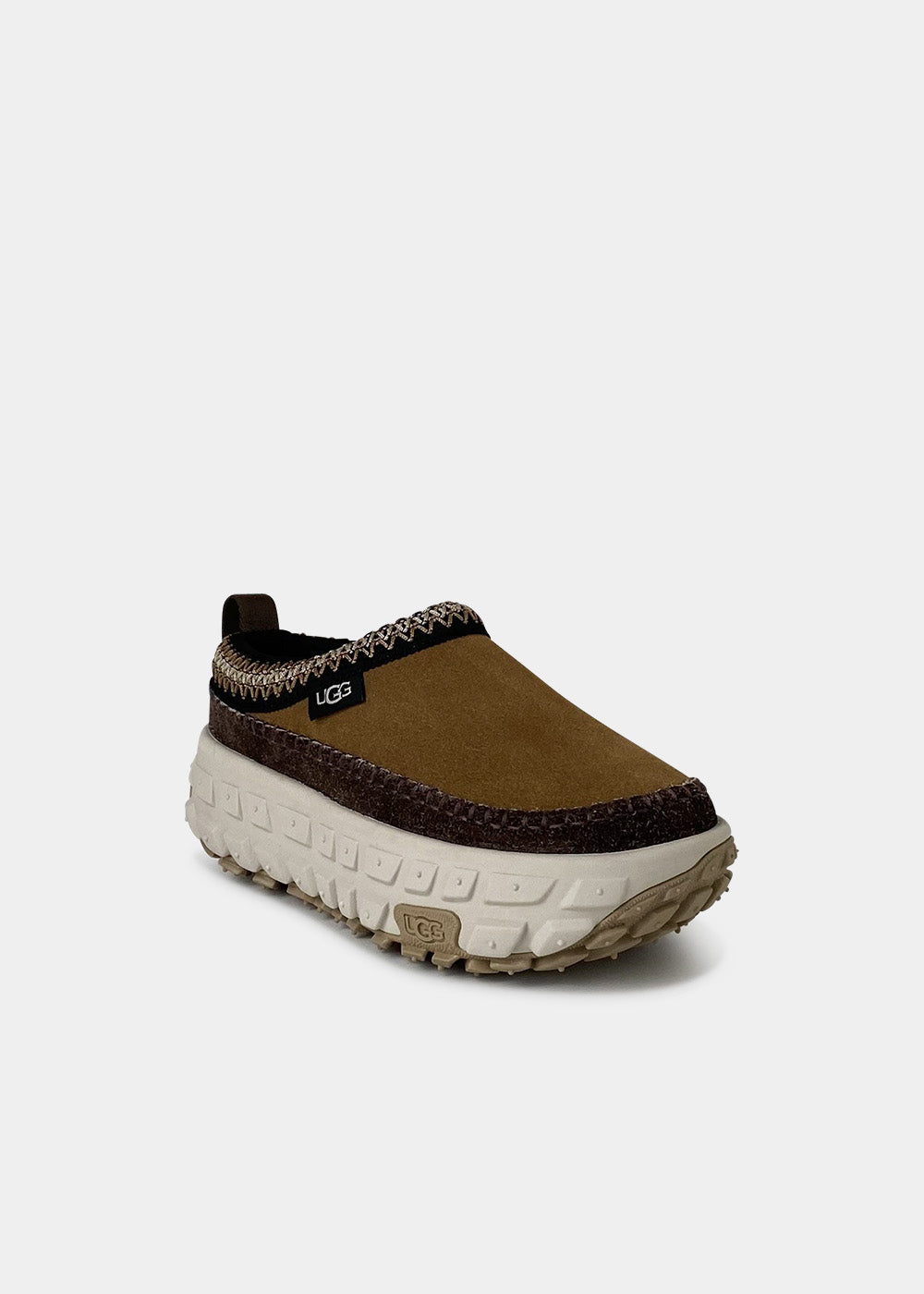 Slippers UGG Venture Daze en velours camel et marron, vue 2 – mules plateforme femme | Ann Tuil