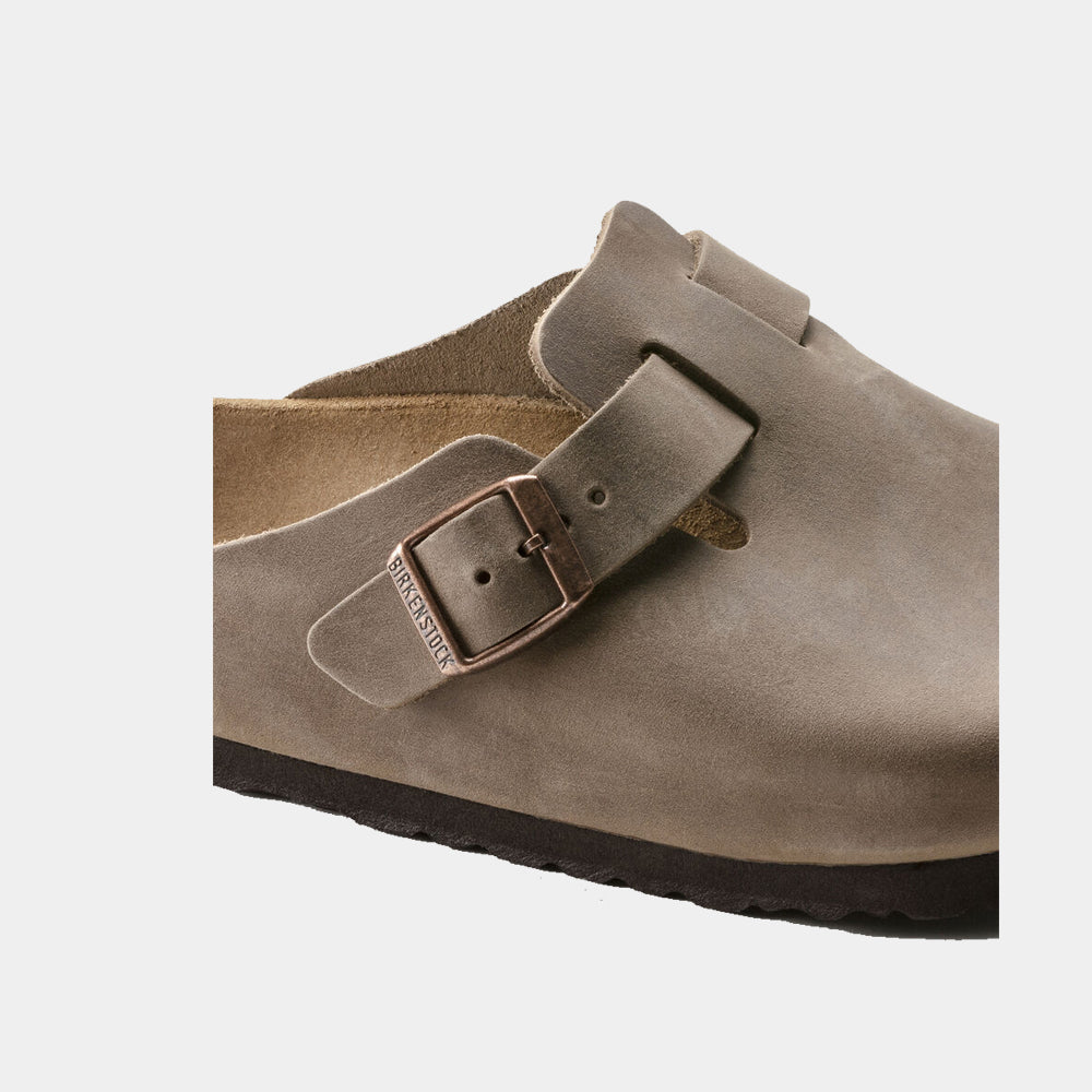 Sabots Birkenstock Boston BS en cuir huilé tabacco, vue 3 – sabots femme | Ann Tuil