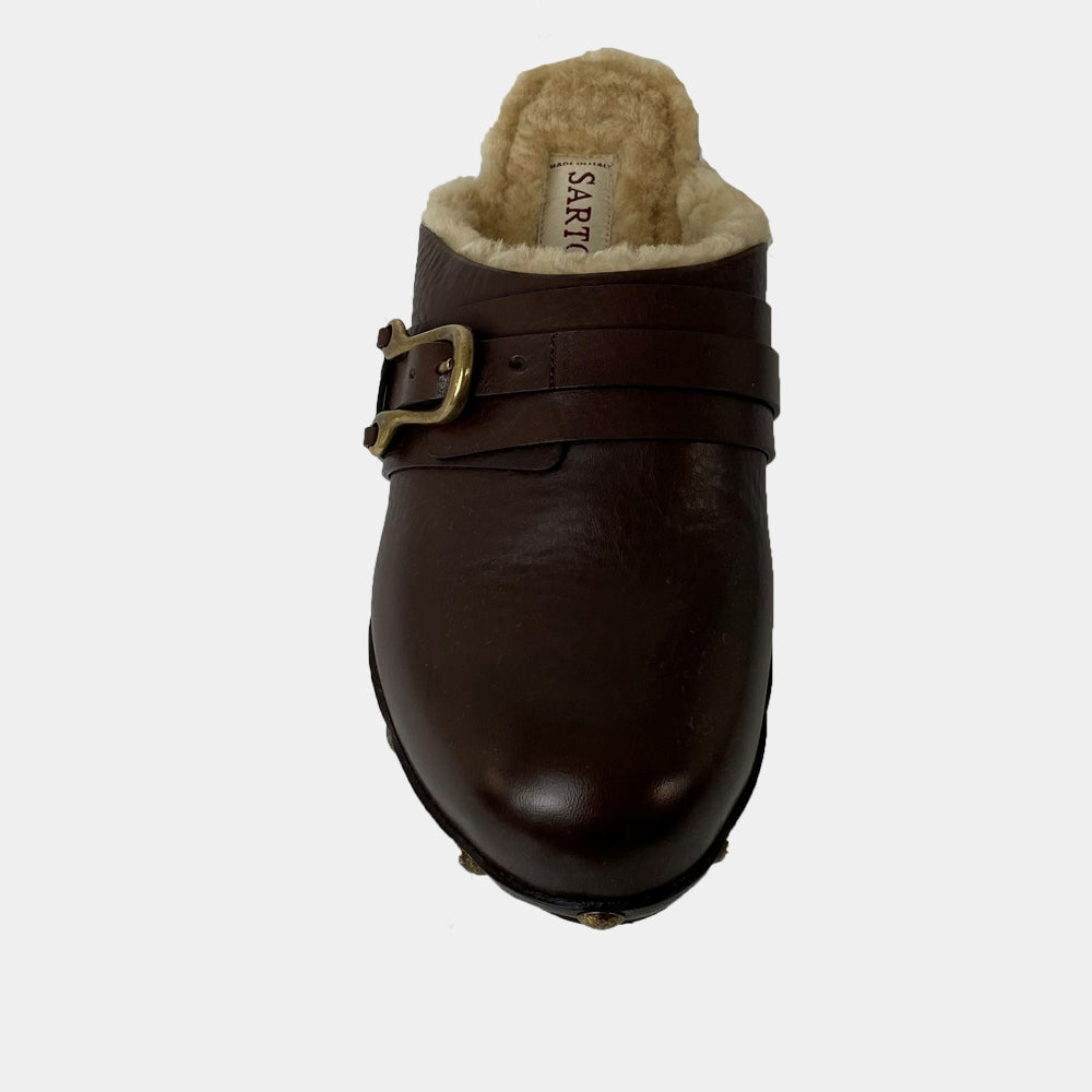 Sabots Sartore Sia Bis SR4033 en cuir marron, vue 3 – sabots femme | Ann Tuil