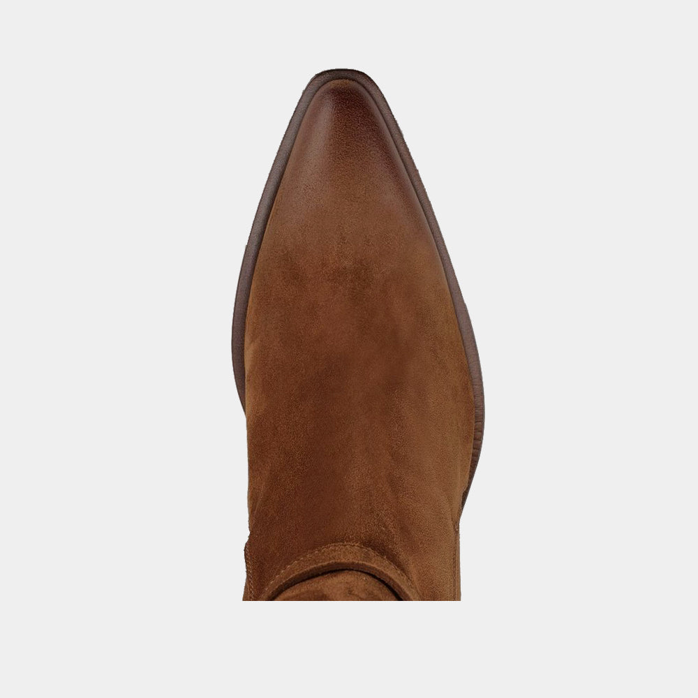 Boots Sartore Sing SR4005 en velours cognac, vue 3 – boots femme | Ann Tuil