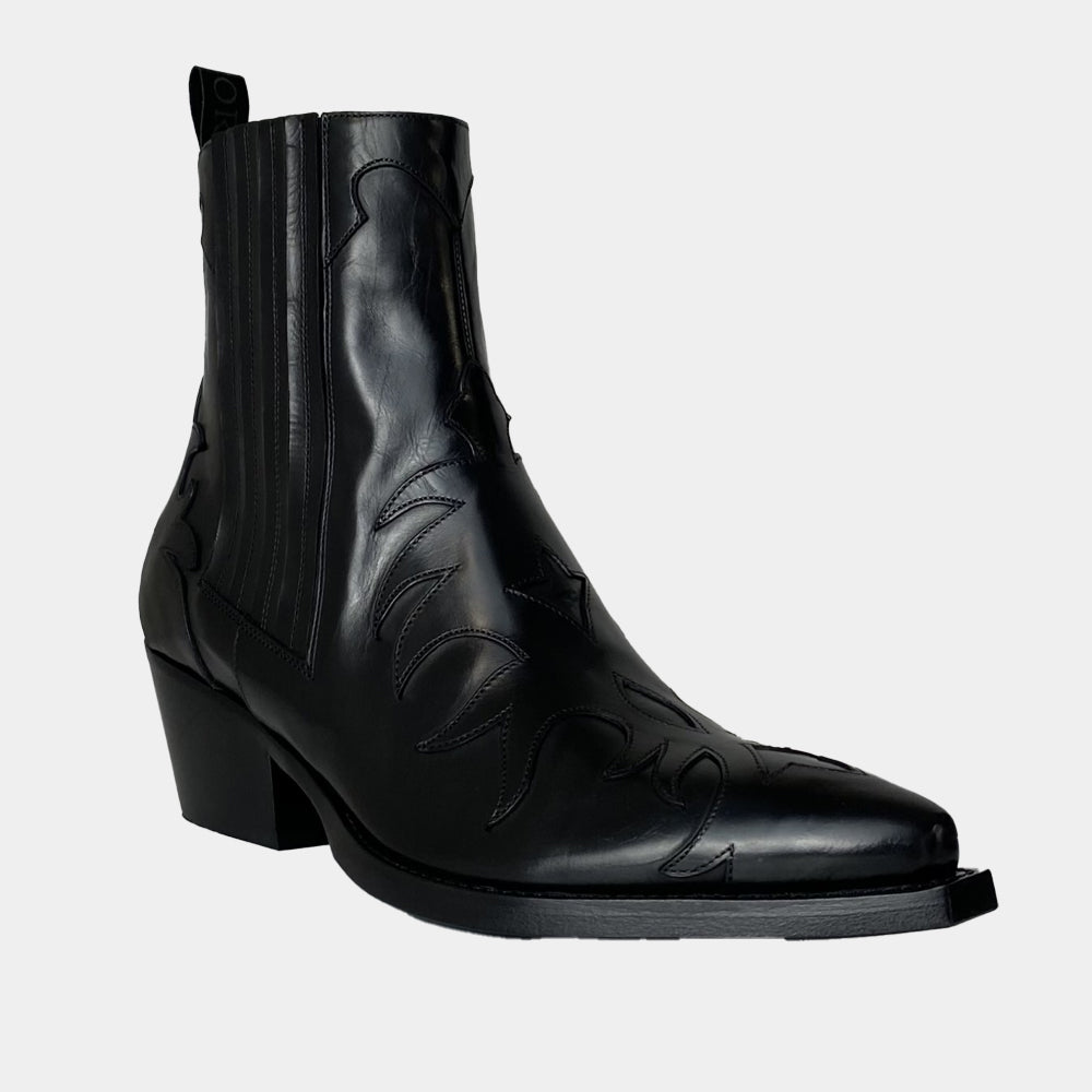 Boots Sartore Sunday SR3652S en cuir ciré noir, vue 2 – boots femme | Ann Tuil