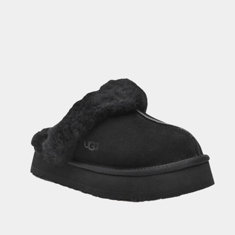 Mules UGG Disquette en velours noir, vue 2 – mules plateforme femme | Ann Tuil