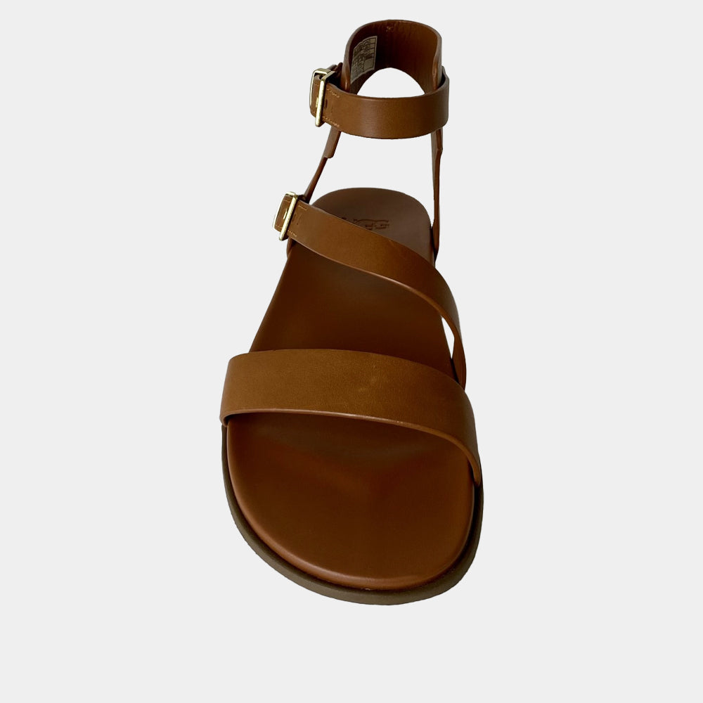 Sandales UGG Solivan Strap en cuir camel, vue 3 – sandales femme | Ann Tuil